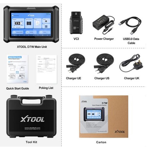 Wifi Version XTOOL D7W D7 Full System Diagnostic Tool Key Programmer Scanner More Stable Support CAN FD,ECU Coding 36+ Service Functions