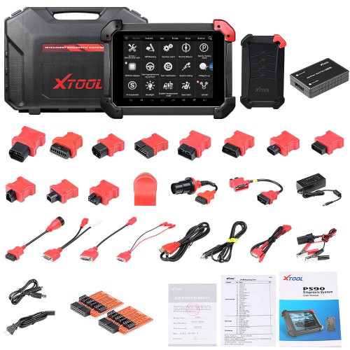 (New Year Sale) XTOOL PS90 Tablet Professional Diagnostic Tool Plus Xtool KC100 Work for VW 4/5th IMMO and BMW CAS Key Programming