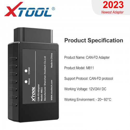 2024 Xtool M811 Xtool CAN FD Adapter for GM 2020-2022