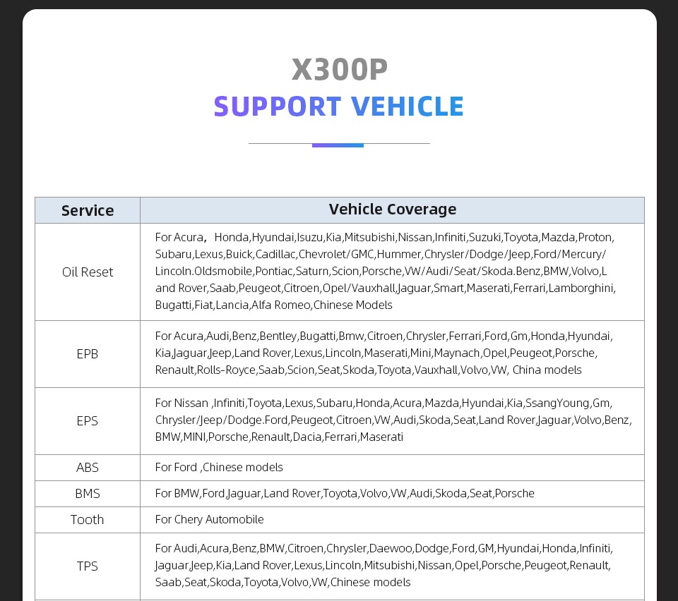 xtool x300p engine diagnostic tool