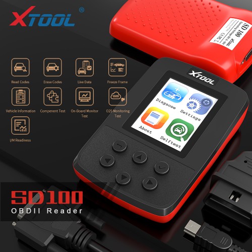 XTOOL SD100 Full OBD2 Code Reader Scan Tools SD100 OBD2 Car Diagnostic Tools Better Than ELM327 Multi-Language Free update