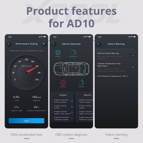 (Free Tax) XTOOL AD10 OBD2 Diagnostic Scanner Work with Android/Windows With HUD Head Up Display PK EML327