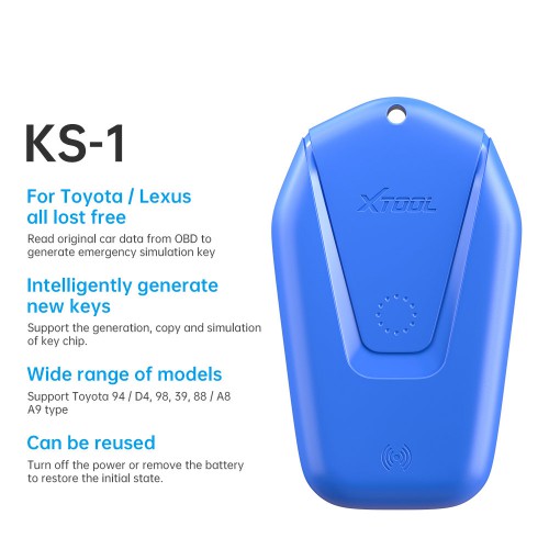 (6th Anni Sale)XTOOL KS-1 Blue Smart Key Emulator Support All Key Lost For Toyota/Lexua Work with X100 PAD3/PAD2 Pro/PS90