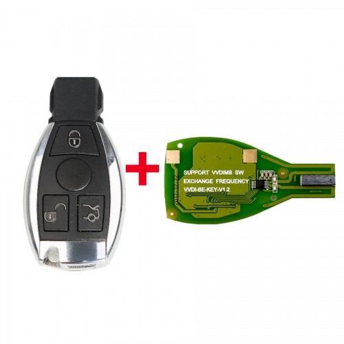 VVDI BE Key Pro Improved Version with Smart Key Shell 3 Button for Mercedes Benz Complete Key Package Get 1 Token