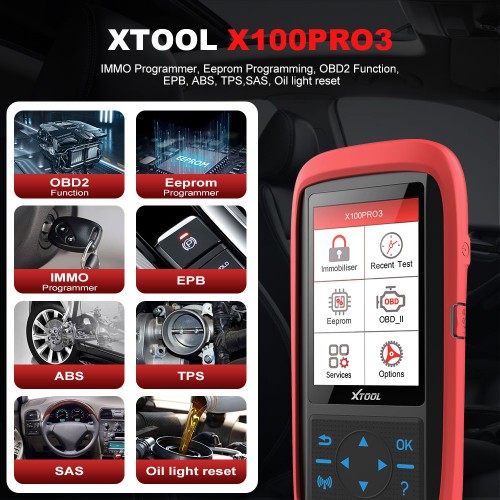 (6th Anni Sale) XTOOL X100 Pro3 Professional Auto Key Progarmmer Add EPB, ABS, TPS Reset Functions Free Update Lifetime