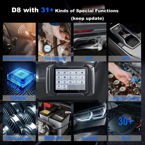 (2023 Hotseller) Newest XTOOL D8 Bi-Directional Professional Automotive Scan Tool Support ECU Coding with 30 Service Functions 3 Years Free Update