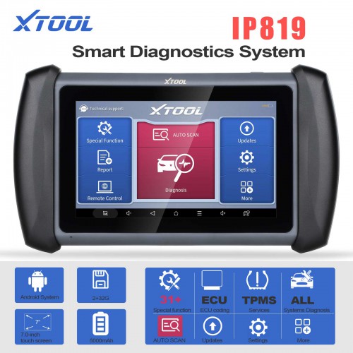 2023 XTOOL IP819 Automotive Diagnostic Scan Tools ECU Coding 30+ Services Bi-Directional Controls Full Diagnostics 3 Years Free Update