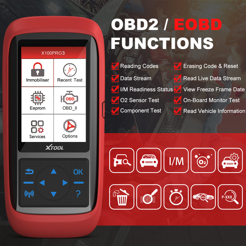 XTOOL X100 Pro2 Auto OBD2 Automotive Scanner Key Programming and Car Code  Reader Scanner Free Update