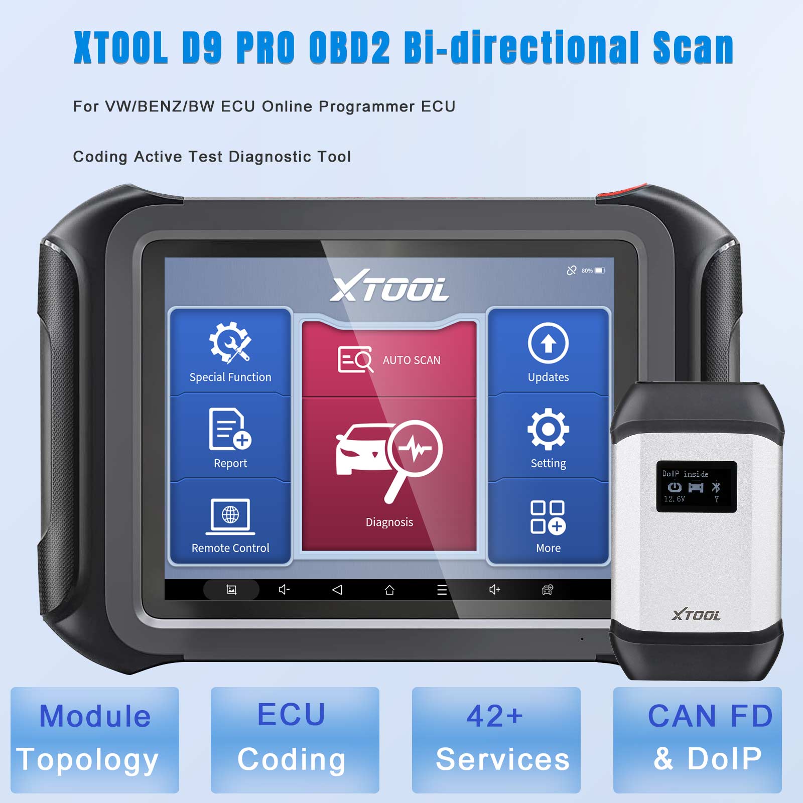 Newest XTOOL D9Pro Automotive Diagnostic tools with Topology Map XTOOL D9  Pro DoIP/CAN FD Key Programming ECU Coding 42+ Resets - AliExpress